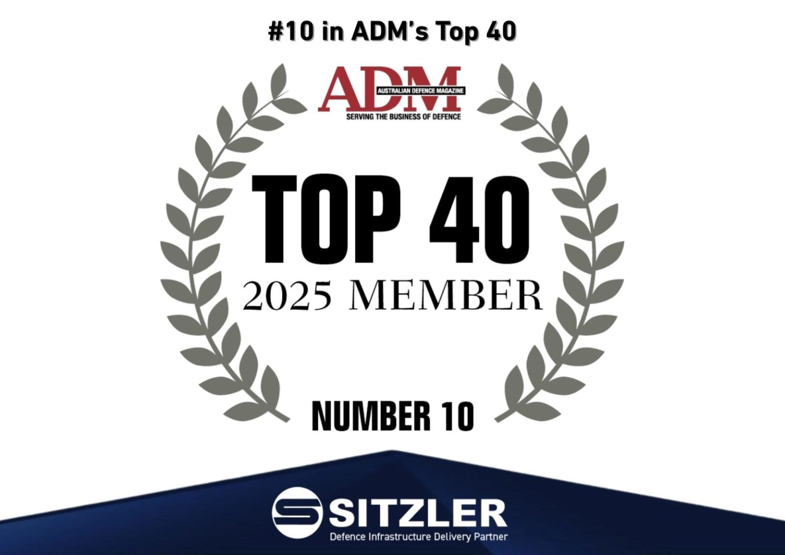 Ranked No.10 in 2025 ADM Top 40 Defence Contractors List - Sitzler